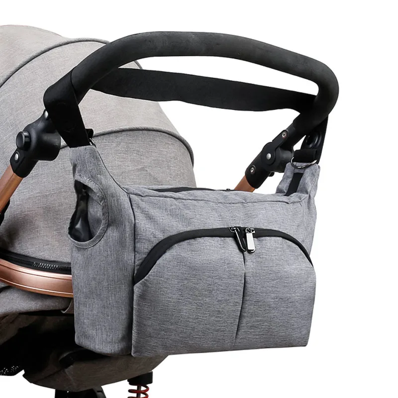 Mommy Bag for Stroller Accessories Portable Diaper Storage Bag with Hooks Compatible with Stroller Black Waterproof Storage Bag