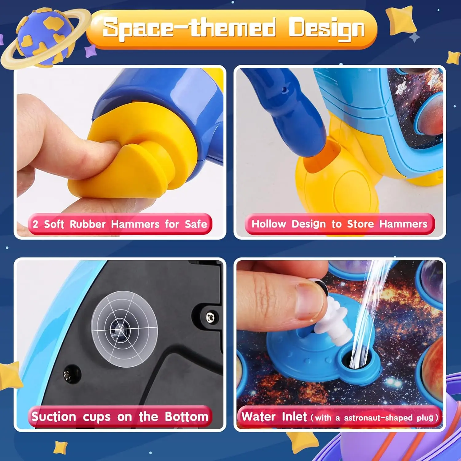 Whack Game Mole Toy for Toddler kids Large Universe Spray Game Machine Whack-a-Mole Toy with Spray Sounds & Light Halloween Gift 5