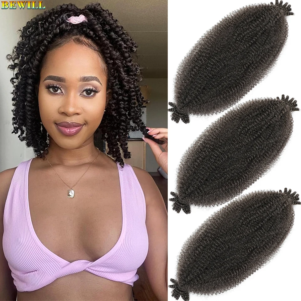 1-8 Packs Afro Twist Hair#4 30 350 12 16 inch Springy Marley Twist Braiding Hair Pre-Separated Kinkys Bulk Hair for Locs Crochet 1