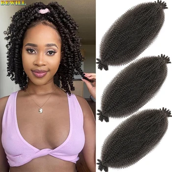 1-8 Packs Afro Twist Hair#4 30 350 12 16 inch Springy Marley Twist Braiding Hair Pre-Separated Kinkys Bulk Hair for Locs Crochet 1