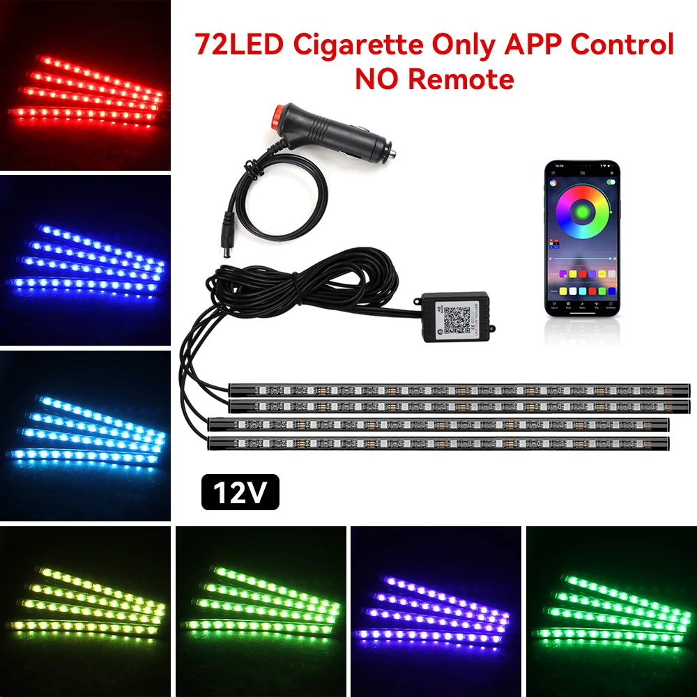 ตัวเลือกสินค้า ไฟ LED ตกแต่งรถ Ambient ควบคุมเพลงอัตโนมัติ