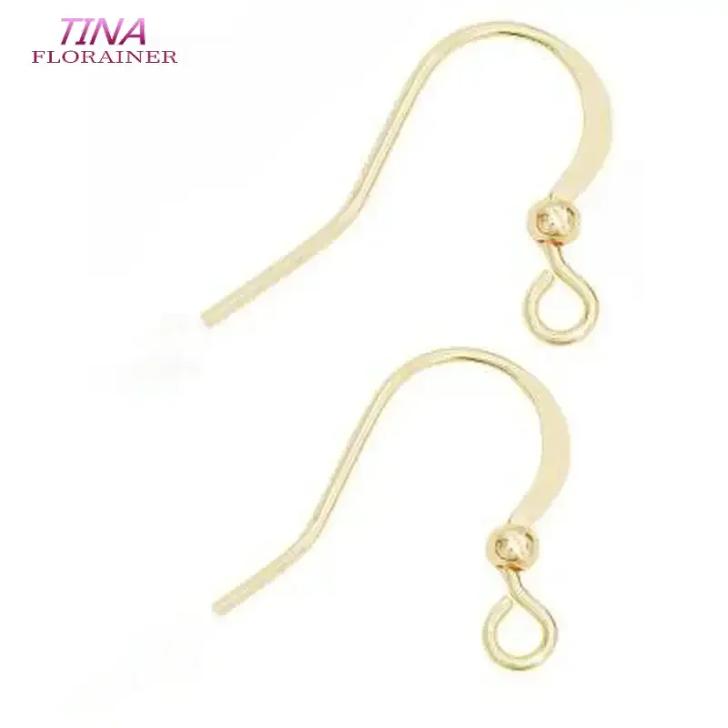 20PCS 14K Gold Color Plated Earwire Earrings Hooks For DIY Making Earrings Jewelry Accessories Wholesale