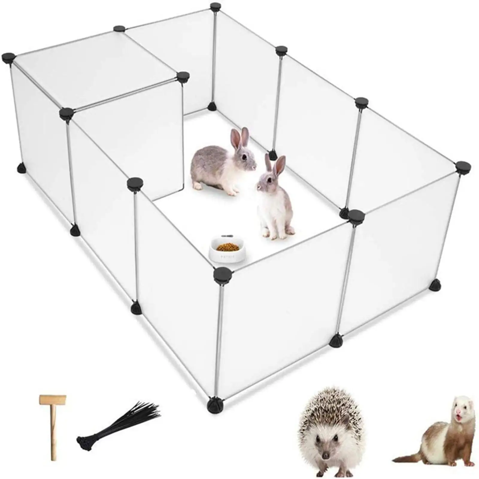 Dog Playpen Pet Fence Dog Cage Yard Fence, Small Animal Cage for Hedgehog Bunny