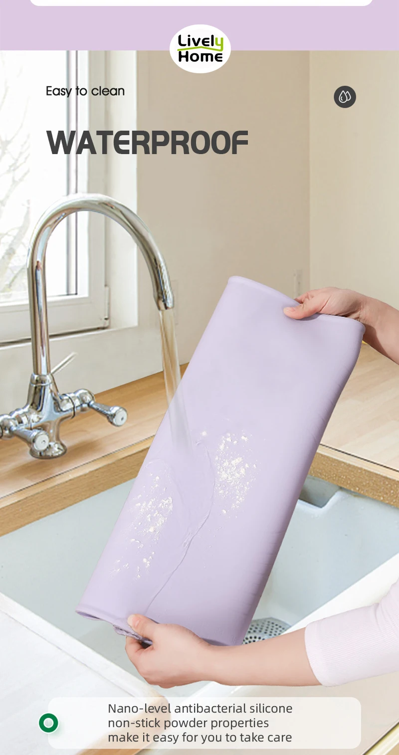 Oversize Kneading Pad Thick Antibacterial Silicone Baking Mat 70x50 Ro –  pocoro