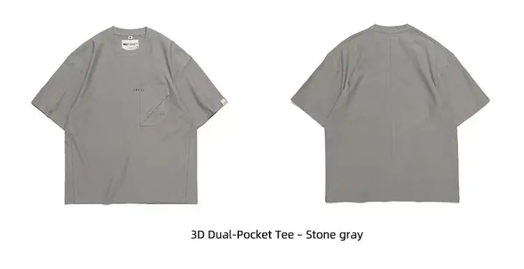 TMCAZ 24ss 3D Dual-Pocket Tee cotton material short sleeve t-shirt loose 3d cut silhouette urban outdoor gorpcore