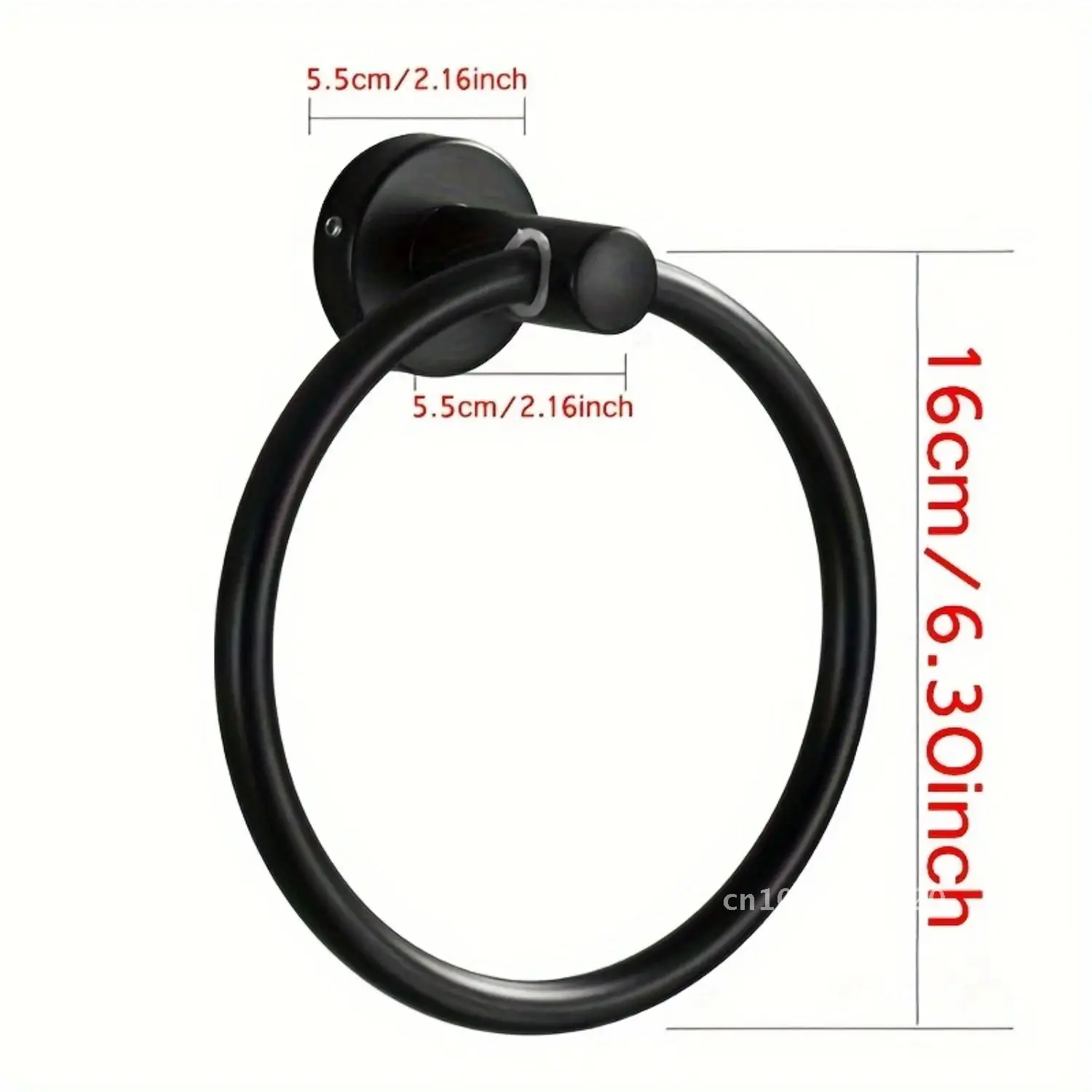 Decor! Black Stainless Steel Towel Ring-Stylish Wall Elevate Your Rack Modern Bathrooms. Matte Towel Mount for Circular