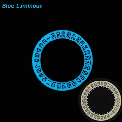 Luminous White Date - Wheel with Green Blue Glow (Blue - Green - 3H)