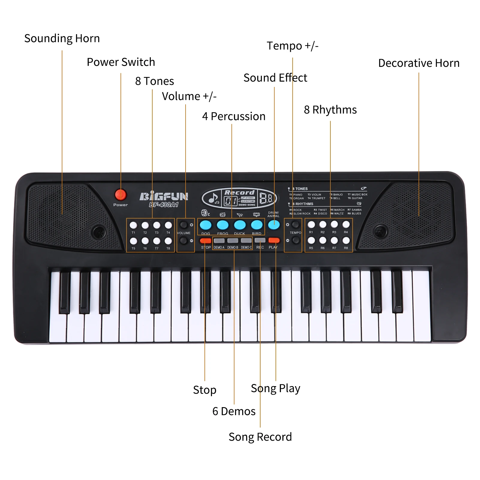 37 Keys Digital Electronic Keyboard Kids Multifunctional Electric Piano For Piano Student With Microphone Musical Instrument