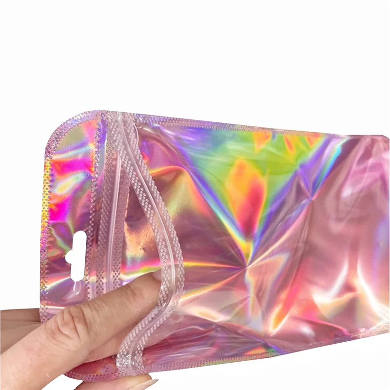 100Pc Resealable Holographic Pen Smell Proof Pouch Zipper Closure Beadable Packaging Bags for Pen Sealable Storage Bag 3