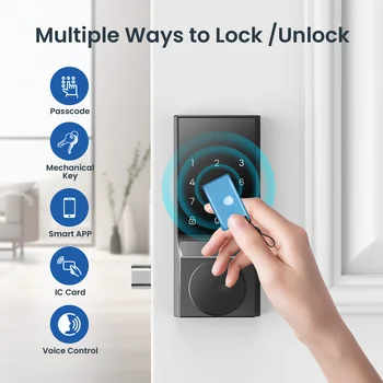 Smart Door Lock, Keyless Entry Door Lock with Doorbell, Smart Deadbolt Lock for Front Door, App Control,Auto-Lock,with Bluetooth 2