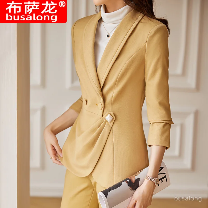 

Sense Business Suit Female 2022 Early Autumn Long-Sleeve New Fashion Design Sense Ol Commuter Suit Workplace Tooling