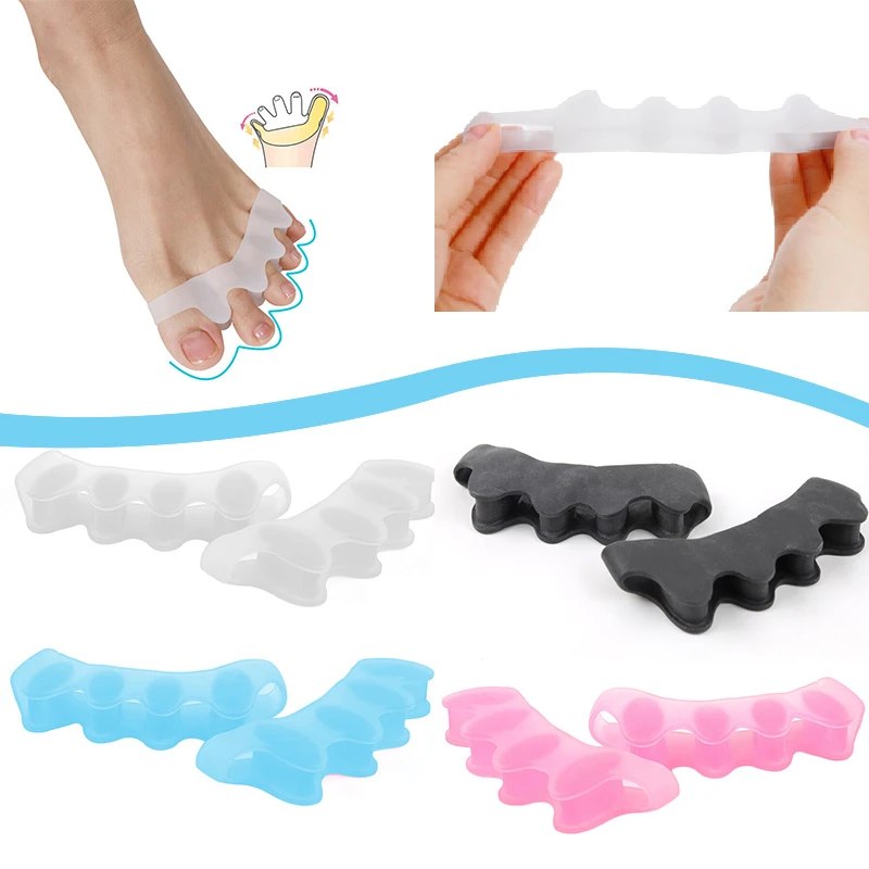 1 Pair=2 pcs Toe Separator Correction Hallux Valgus Corrector Silicone Orthopedic Hammer Separator Straightener Foot Care Tool