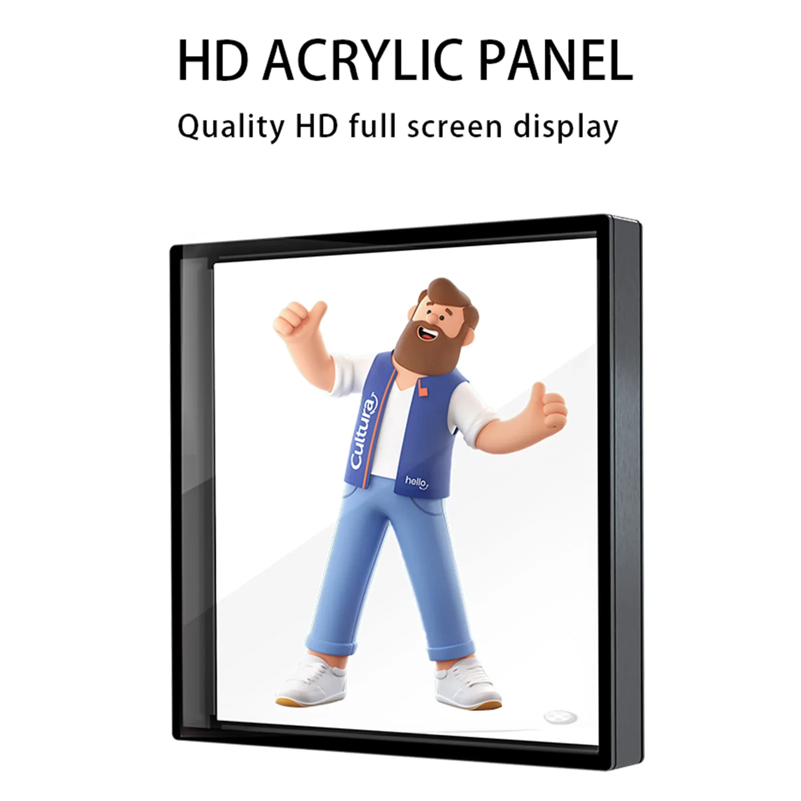 

Touch Square Cover for 3D Holographic Projector Light 40Cm Fan Aluminum Alloy Anti-Touch Square Display Protect Case