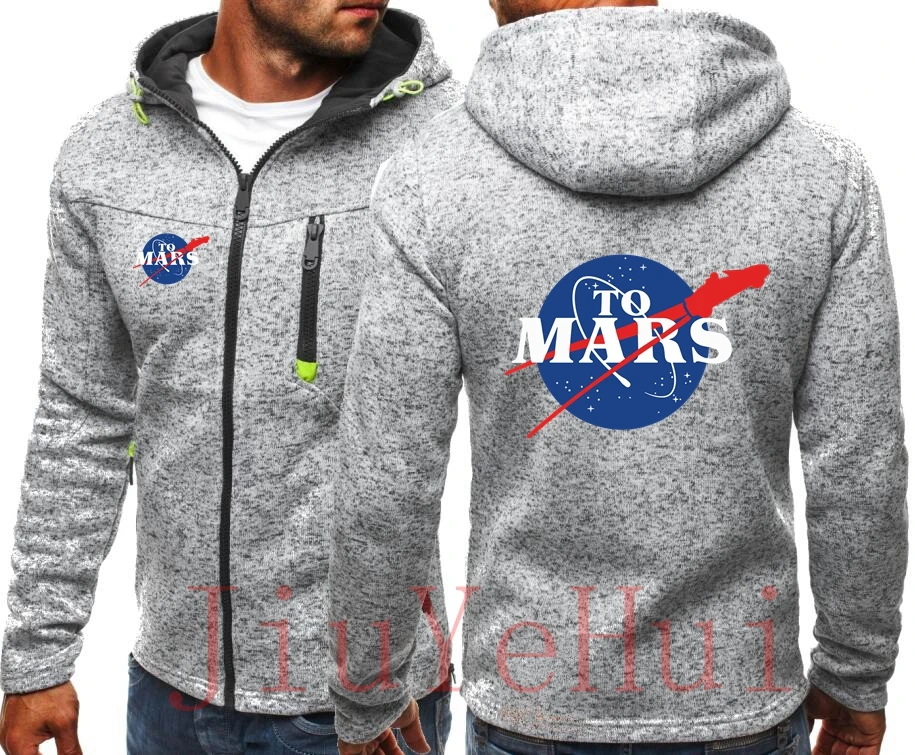 Mars SpaceX Tide Jacquard Hoodies Space X Popular Boyfriend's NASAS Fleece Sweatshirts Male Streetswear Coat Jackets