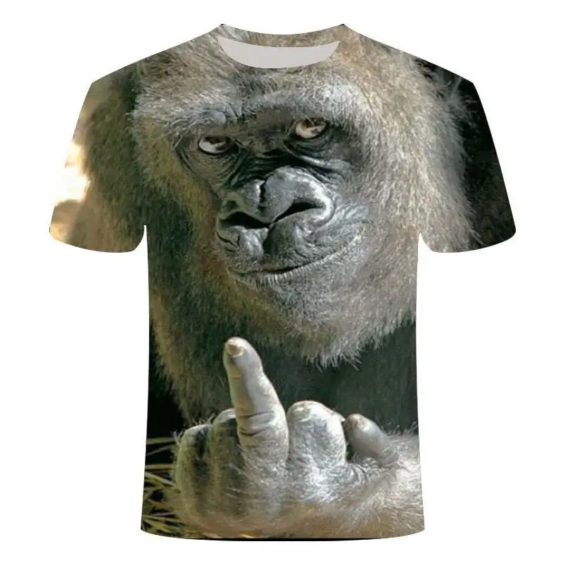 

New Hot Summer Fashion Animal T Shirt Orangutan/monkey 3D Print Men Funny Short Sleeve O-neck Clothes Plus Size Top Dropshipping