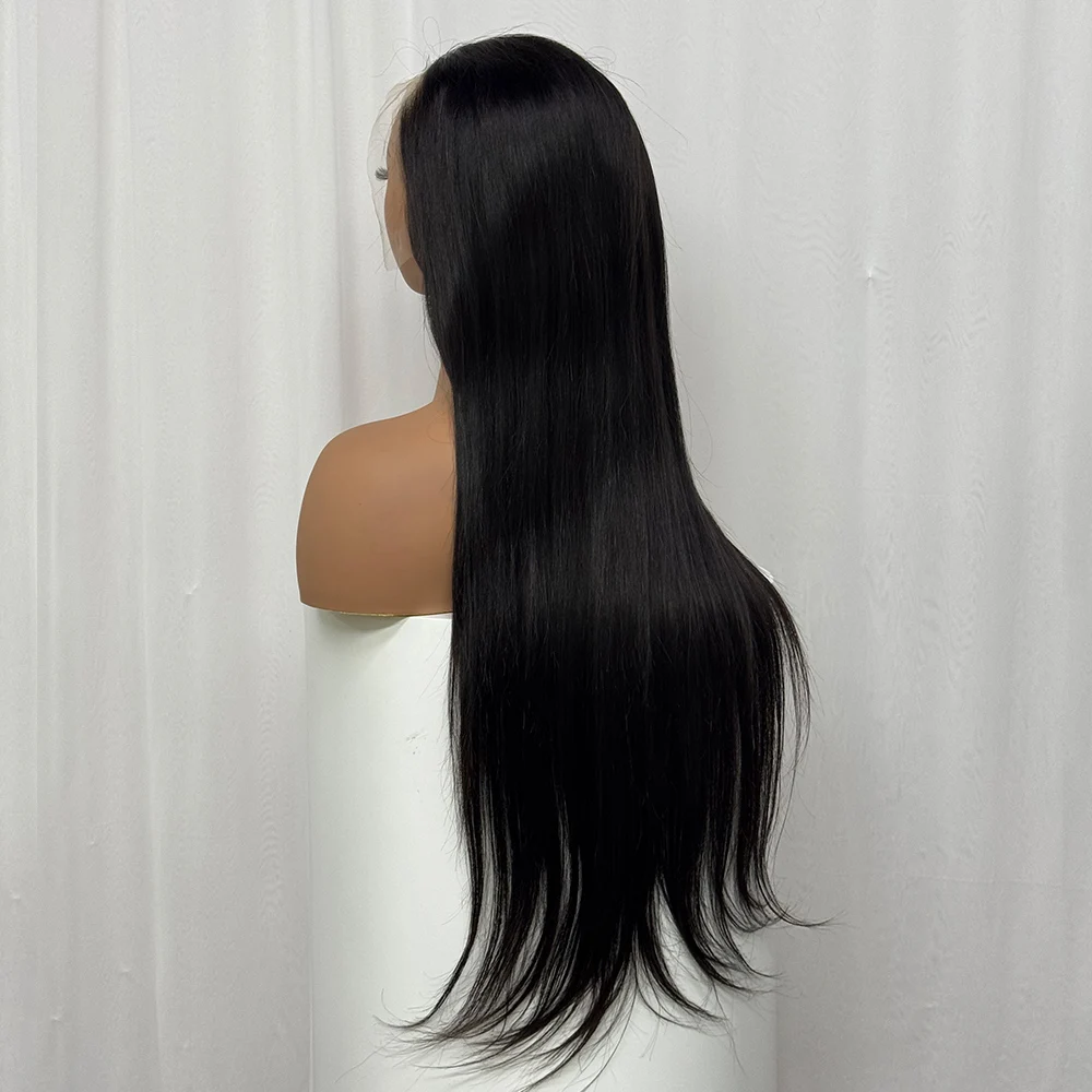 200% Density 12A Good Hair Straight Human Hair Wig 13x4 Transparent Lace Frontal Straight Human Hair Wigs for Black Women