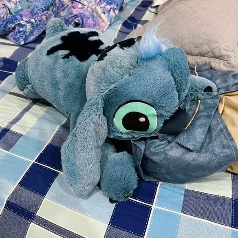 Hot 40/60/80/100cm Stitch Disney Doll Plush Toys Plush Stuffed Doll Soft Pillow Prone Posture Darklight Blue Cute Toy Gifts 5
