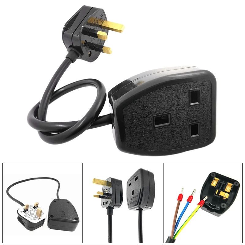 

UK 3 Prong Extension Power Cord,IEC UK Male Plug To Female Outlet Socket Hongkong Power Cable Extented(UK Plug)