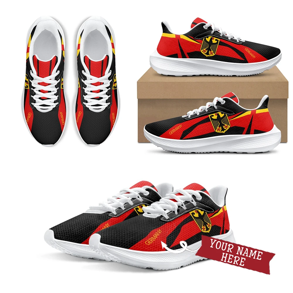 

INSTANTARTS Running Shoes Germany Flag Design Mesh Sneakers Unisex Non-Slip Tennis Outdoor Breathable Cushioning Sneakers 2023