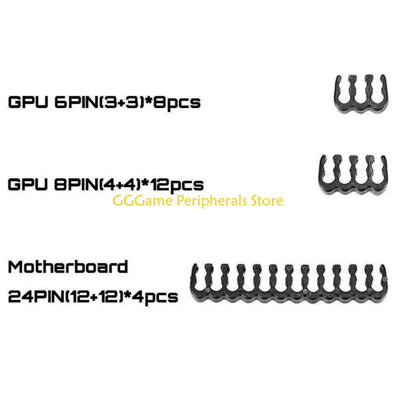 U55B 1Set 24Pin x 4 8Pin x 12 6Pin x 8 PP 케이블 빗 3.4mm 슬리브 케이블용 클램프/클립/드레서 전원 공급 장치 커넥터