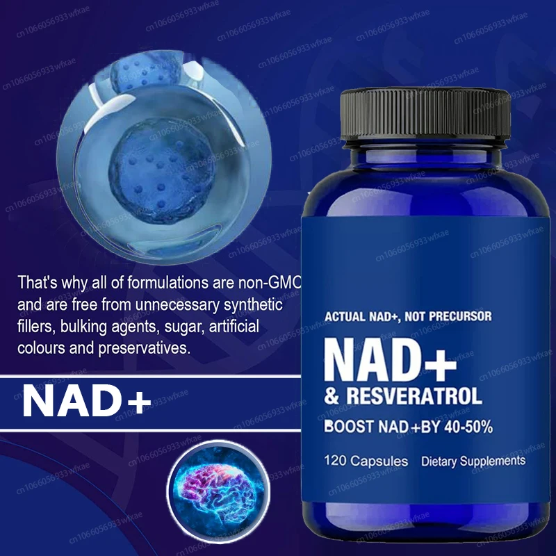 Liposomal NAD+ 500mg Resveratrol 250mg Softgels NAD+ Supplement Cellular Repair Energy Metabolism Aging Defense