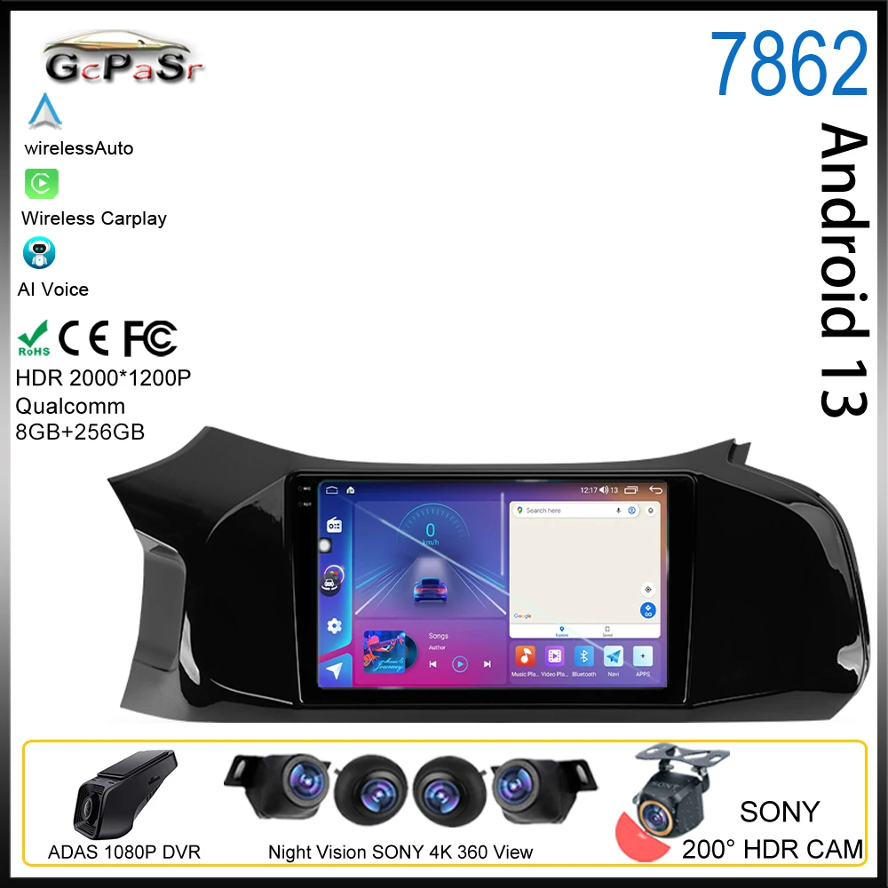

Android 13 для Chevrolet Onix 2012- 2019 автомобильное радио, мультимедийный видеоплеер, автомобильная навигация Carplay, GPS, задняя камера, Bluetooth