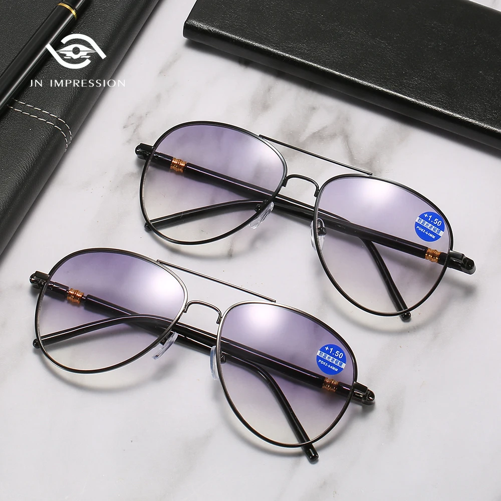 

Fashion Progressive Color Bifocal Reading Sunglasses for Men and Women Far and Near Dual-use Anti-blue Light Reading Glasses