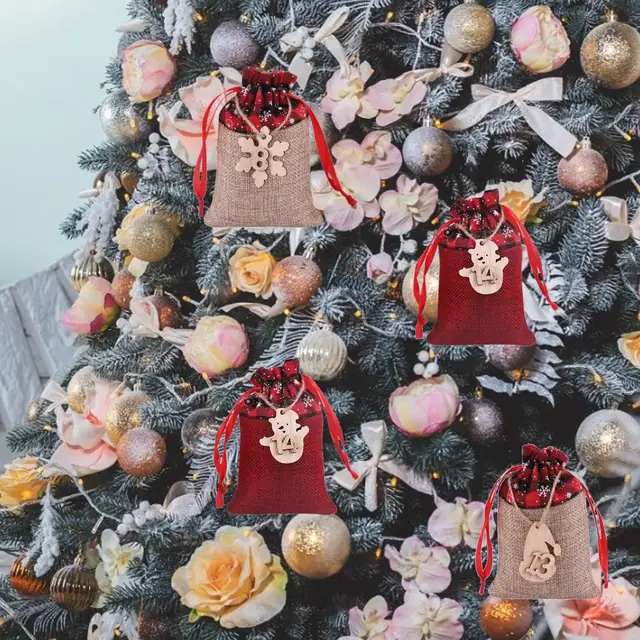 Pochon De Noel 12 Pcs Sacs En De Jute Nou00ebl Calendrier De L