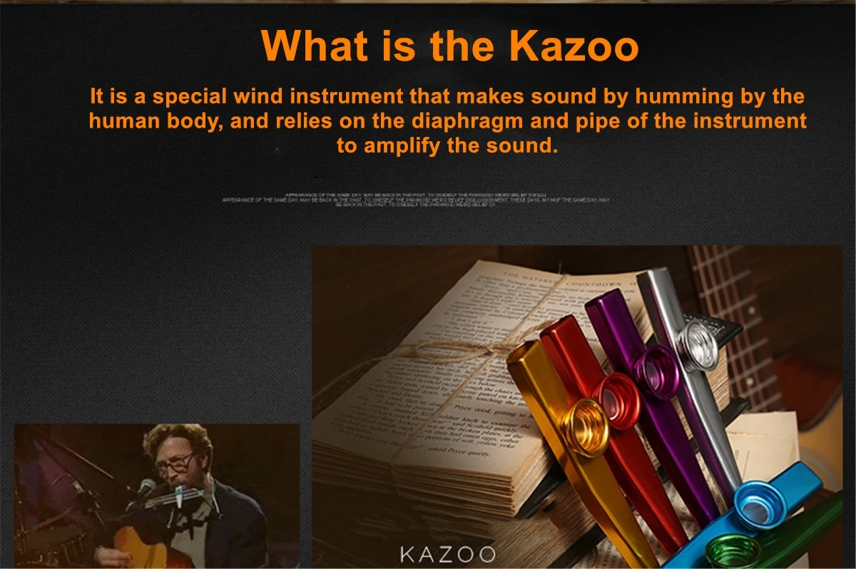 Description Picture 5 of itemKazoo Silver Aluminum Alloy with Membrane Flute Diaphragm Mouth Kazoos Musical Instruments