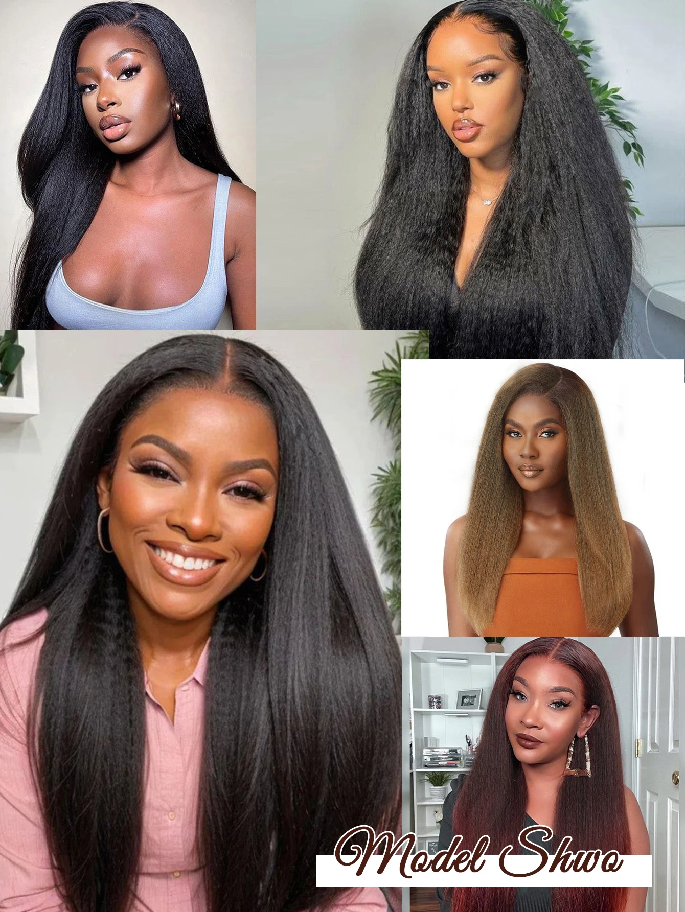 Synthetic V Shaped Layered Long Straight Hair Extension for Women