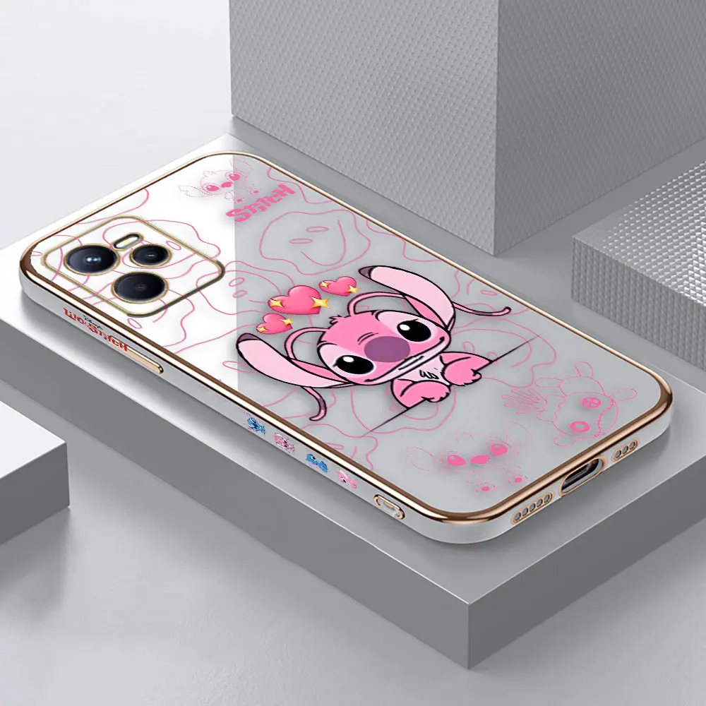 Anime Lilo Stitch Angel Couple Cover Smooth E-TPU Case REALME GT 2 NEO3 MASTER 7 8 8I 9I 10 11 C21Y C30 C33 C35 C53 C55 5G Case