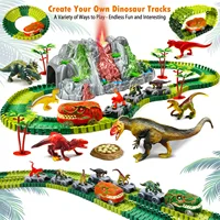 Dinosaur Toys for Kids Mist-spouting Volcano And Climbing Track Train Kit Toys for Boys/Girls Home schoolers Gift for Party Deco 2
