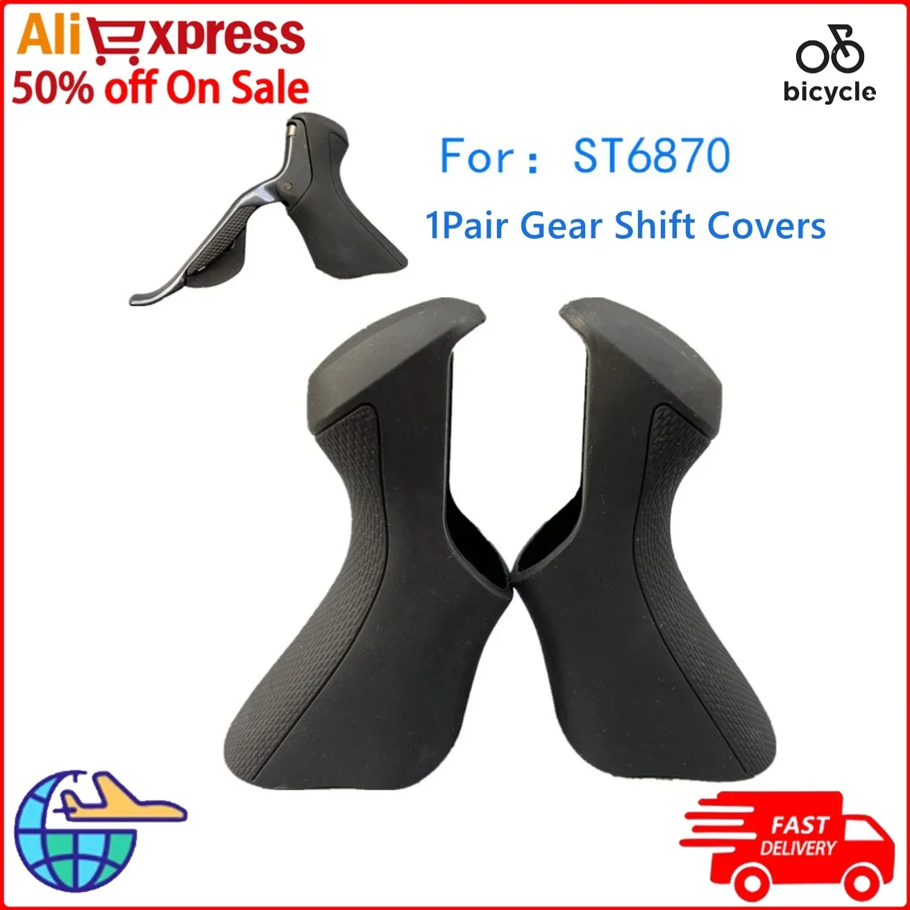 1 Pair Brake Gear Rubber Covers Hoods For Shimano-Ultegra Di2 ST-6870 Road-Bike Part Replacement Covers For Bicycle Brake Handle