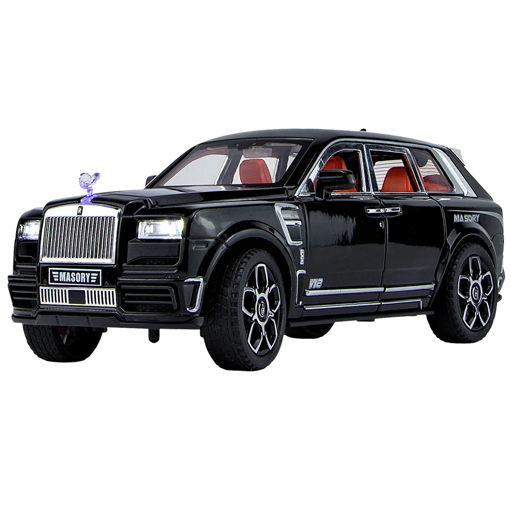 

1/24 Scale Simulation Rolls-Royce Cullinan Maisha Sharp Alloy Die-casting Sound And Light Pull Back 6 Door Car Model Toys