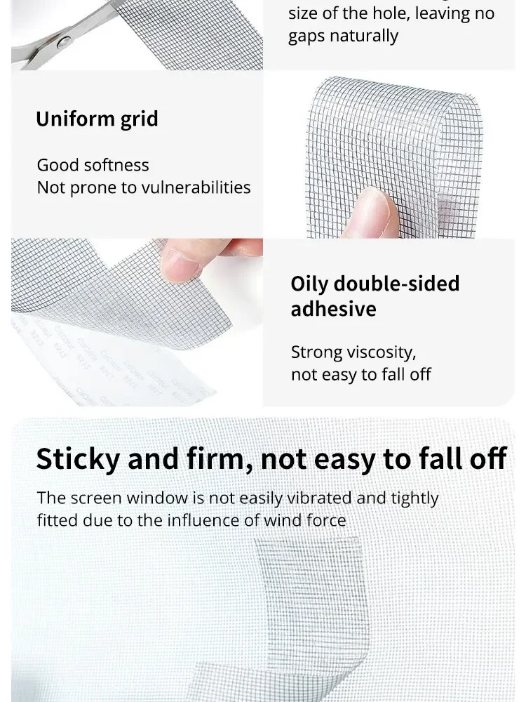 Description Picture 6 of itemWindow Screen Repair Tape Self Adhesive Mesh Tape Net Door Fix Patch Anti Insect Mosquito Mesh Broken Holes Repairing