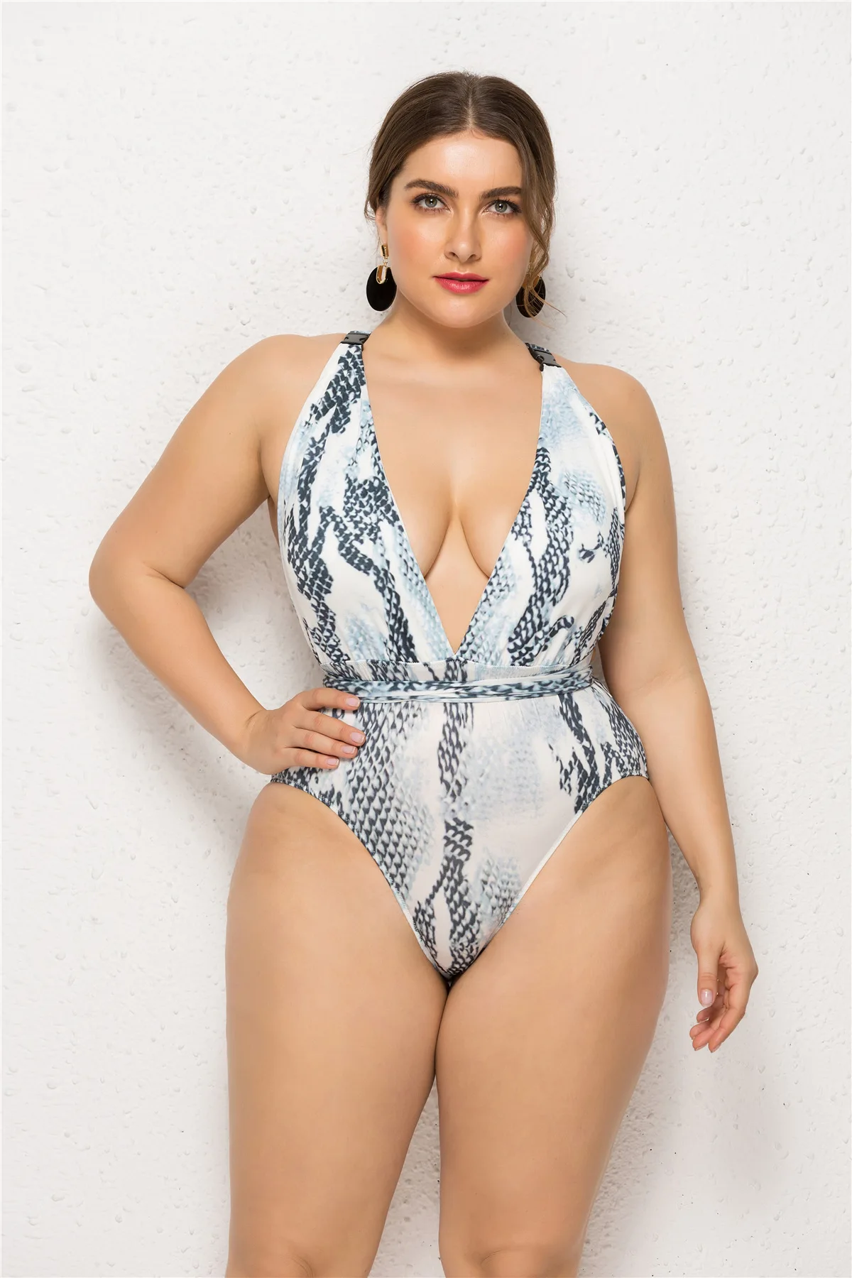 Plus Size Swimwear Big Breasts Women High Waist Swimsuit Push Up Bikini  2022 New One-Piece Sexy Leopard Bathing Suit Beach Wear