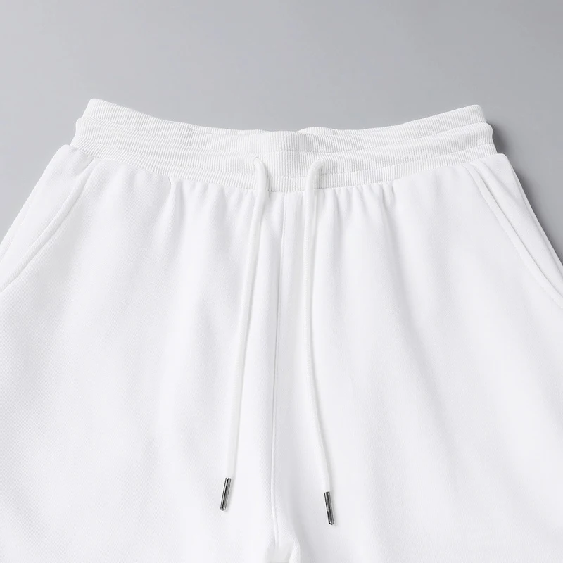 New Male Fashion Versatile Summer 100% Cotton Basketball Sports Shorts For Men'S Loose Casual Solid Color Beach 5-Point Pants