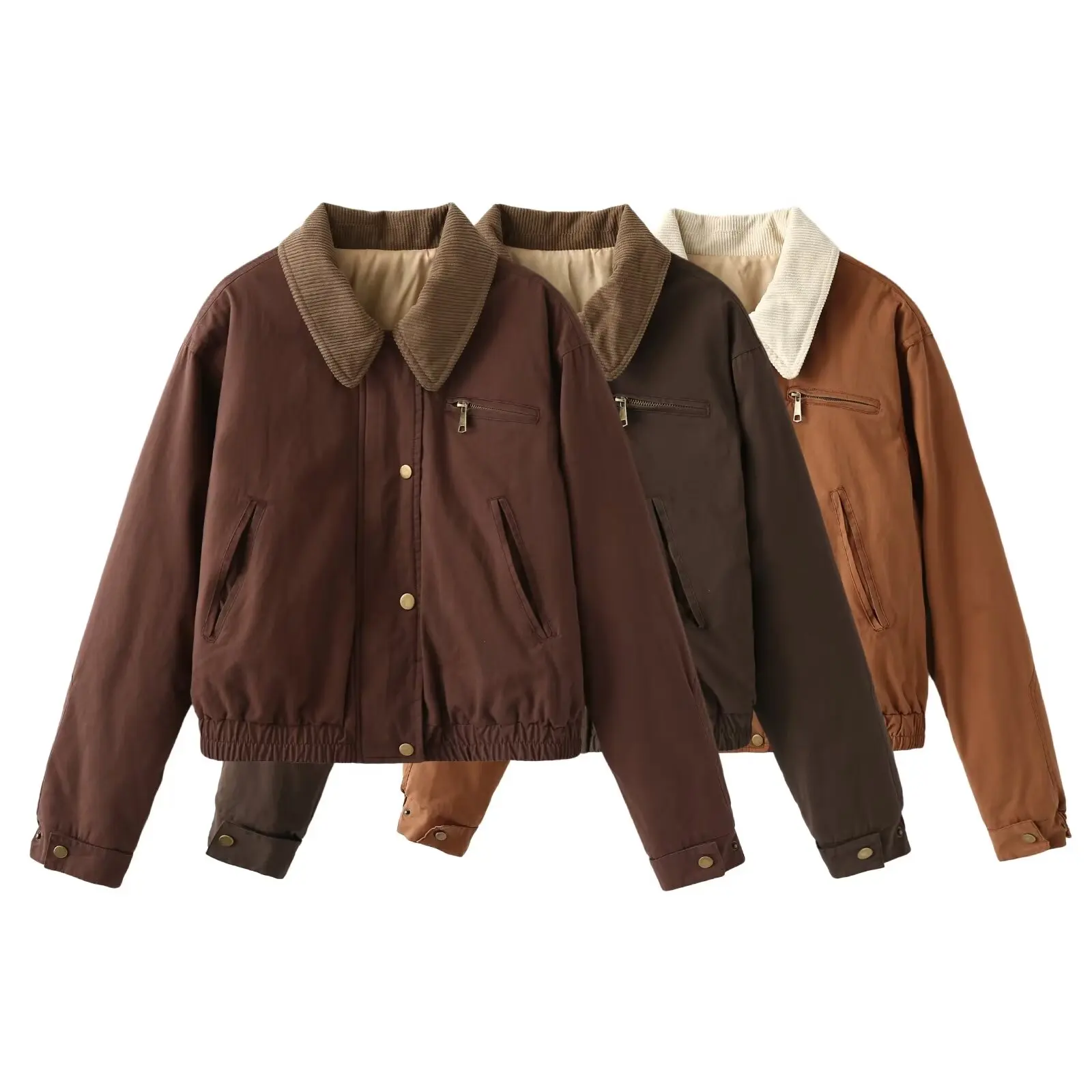 Women's Parkas Jacket Cargo Outwear Long Sleeve Coat Solid inszartrafaf With Button Patchwork Pockets Casaco Feminino Inverno