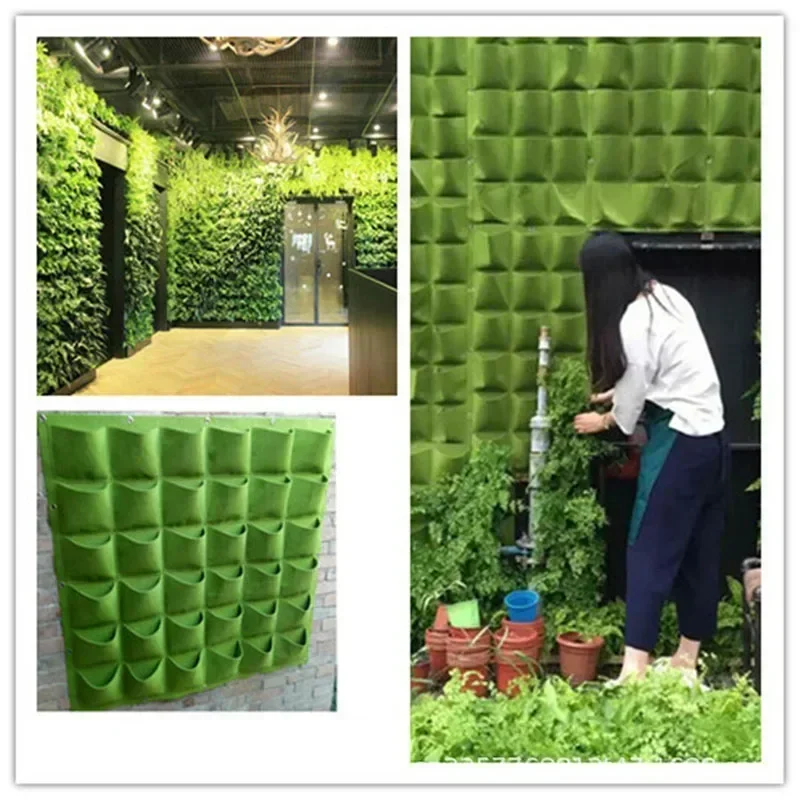 Wall Hanging Pockets Planting Bags Flower Pot Home Garden Grow Bag Garden Planter Vertical Suculentas Plant Pot Home Decor flower pot plant pot planting bag
