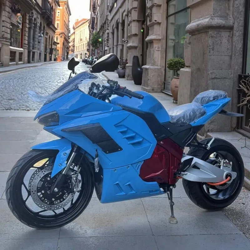 2025 New Style LANYANG HY-S Factory High-Speed 8000W Electric Racing Motorcycle 245mm Wide Wheel 150A Lithium Battery 17 Inch Ad