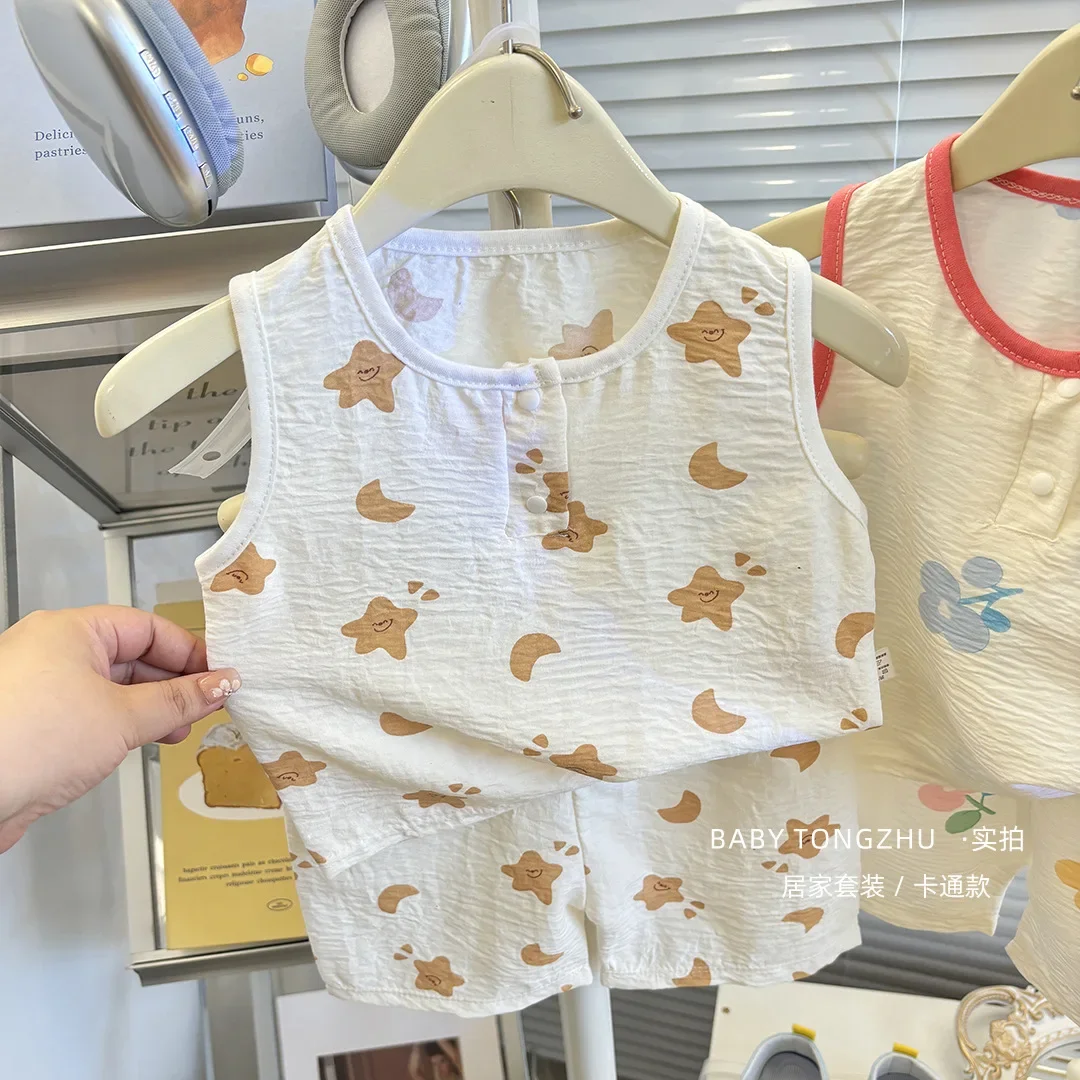 Two Pieces Set For Boys and Girls New Summer Korean Version Baby Casual Vest Shorts 3