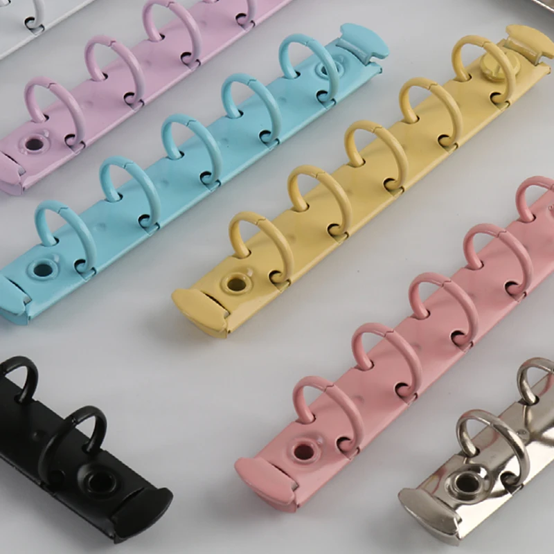 2Pcs A8 15mm 20mm Mini Metal Binder M5 Notebook 5 Holes Small Rings Clip With Screws Loose-leaf Binding Hardware Accessories