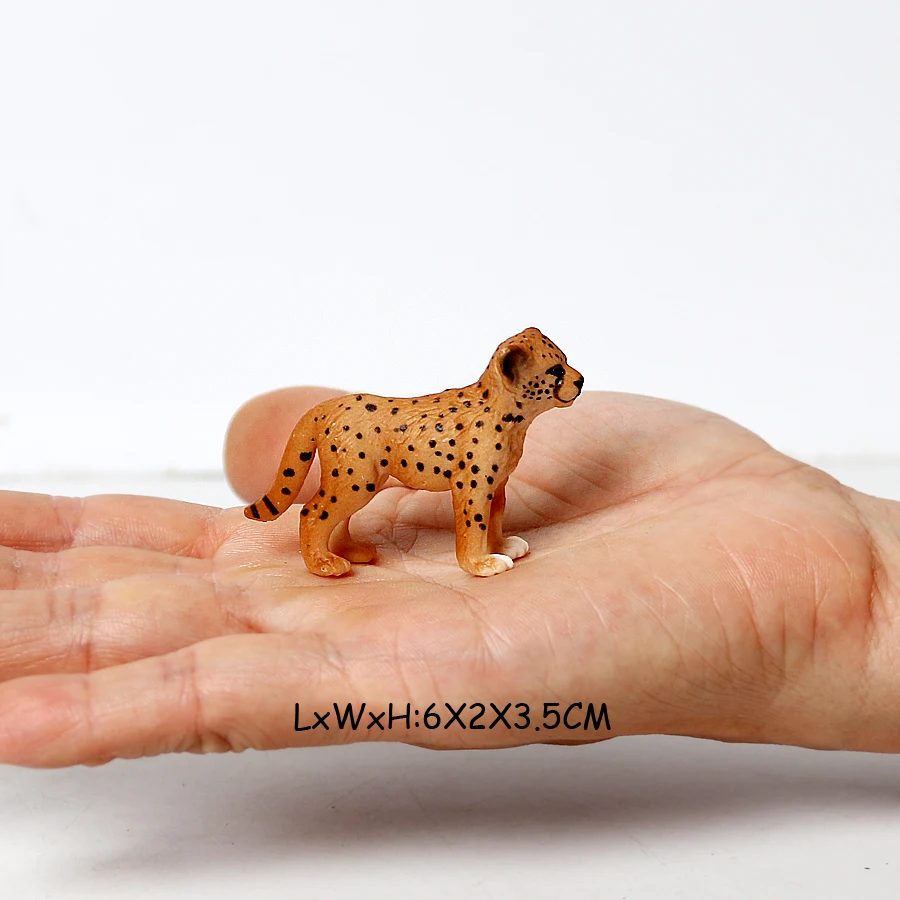 דמויות חיות גן חיות אריה, טיגריס, צ'יטה, פנתר עם קוביות פלסטיק חיות ספארי דמויות עוגה צעצוע מתנה לילד