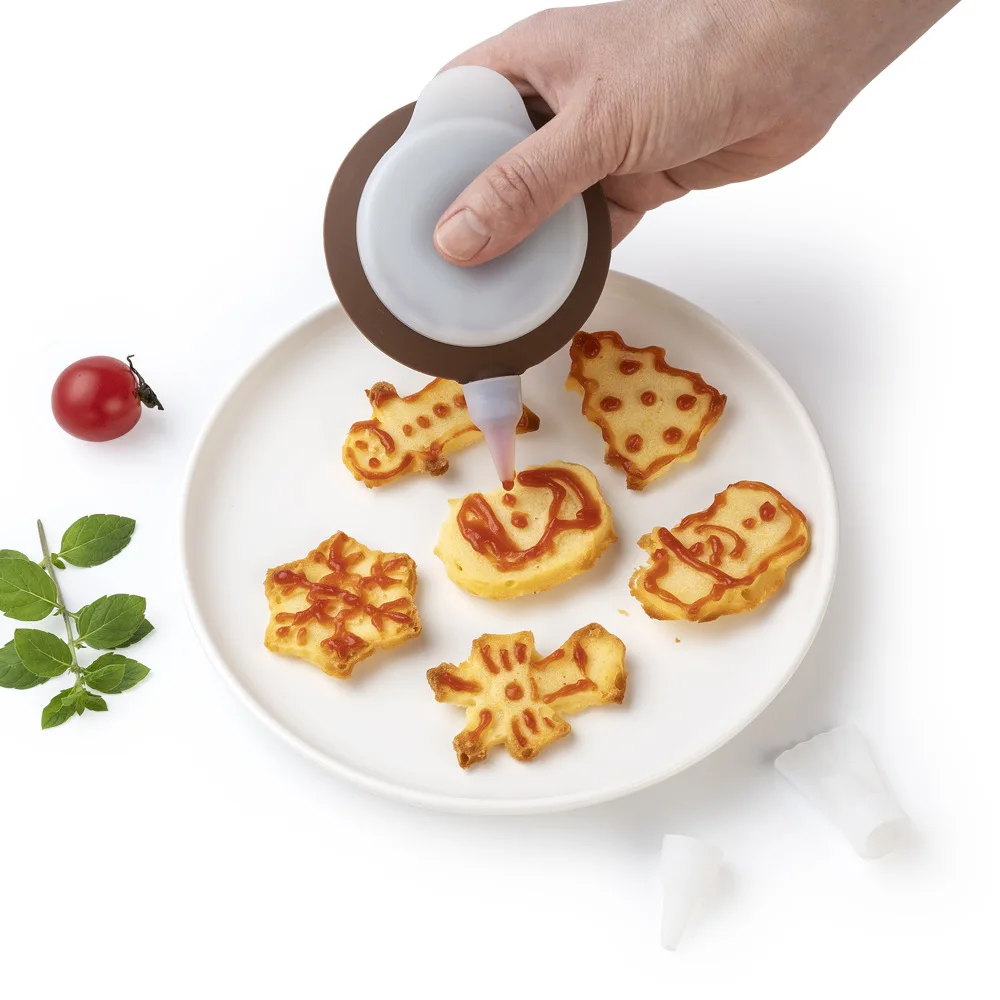 CakeDecoratingToolwith3NozzlesSiliconeMacaronSqueezerCookie