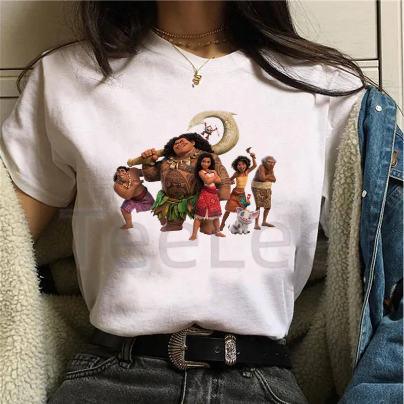 Funny T Shirts For Women Print Moana's Friend T Shirt Women Fashion Cartoon T-shirt Harajuku Streetwear Tee Tshirt Female 6