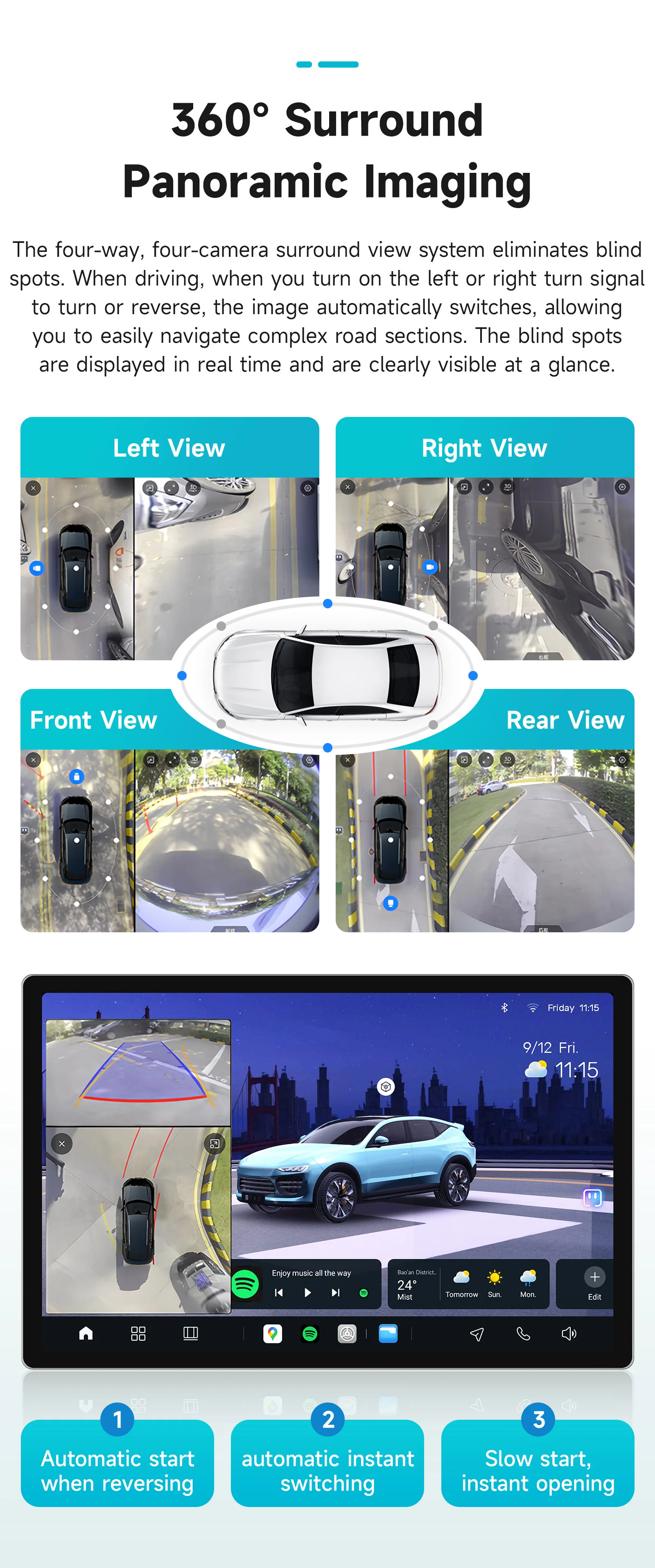 Radio para Auto AURAAI con Pantalla 2K, CarPlay Inalámbrico, Android 13, para Mazda 3 2010-2013, ADAS, Cámara 360, 4G, WIFI6, BT, 3D, UNISOC 7870 5