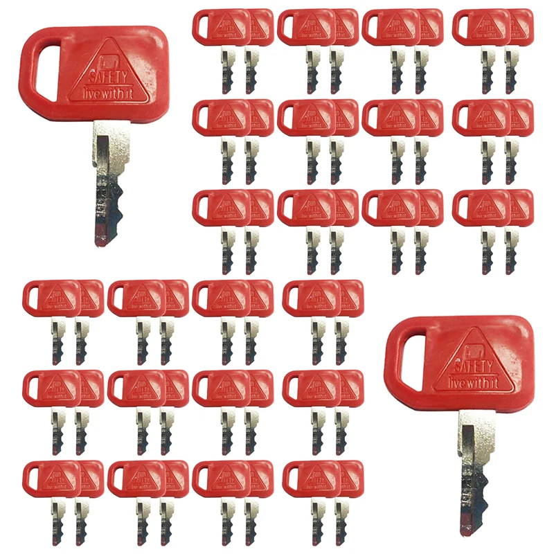 T209428 ELI80-0138 KV13427 50PCS Red Ignition Key Compatible With John Deere Excavator CT315 319D CT322 Skid Steer 240 250 260
