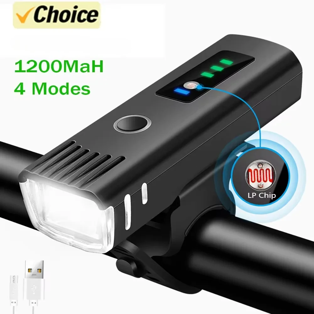 Ultra-Bright USB Rechargeable Bicycle Light Set with Smart Sensor & Waterproof Design