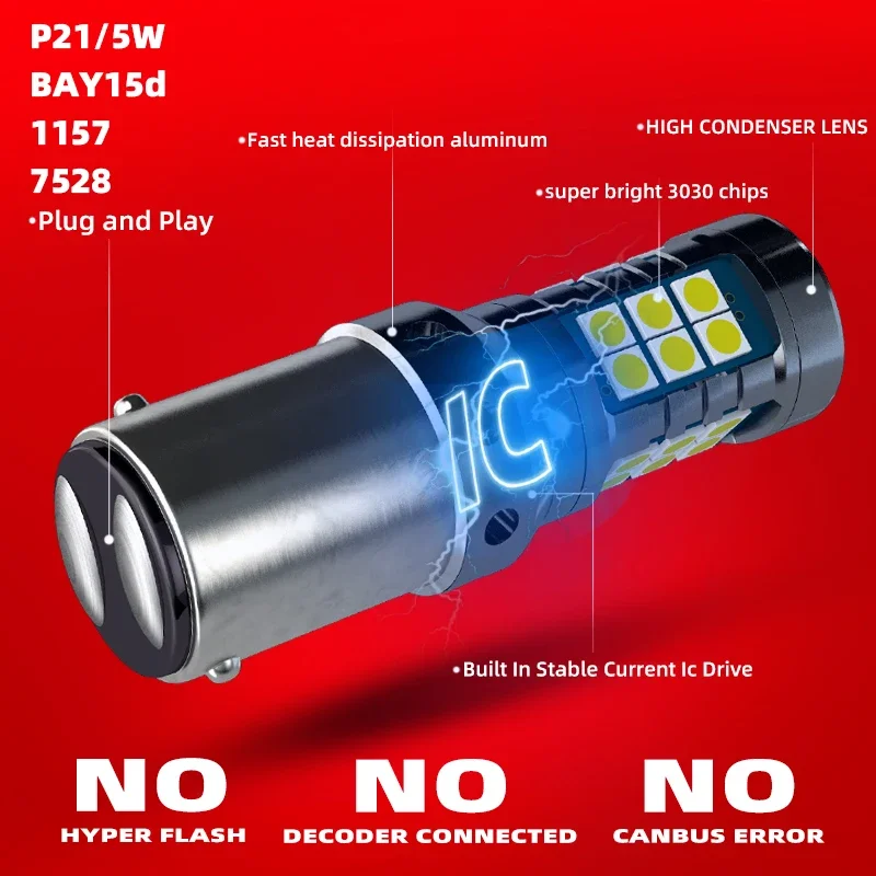 Lâmpada LED P21W-BA15S - Luxoa Super Canbus - Branco