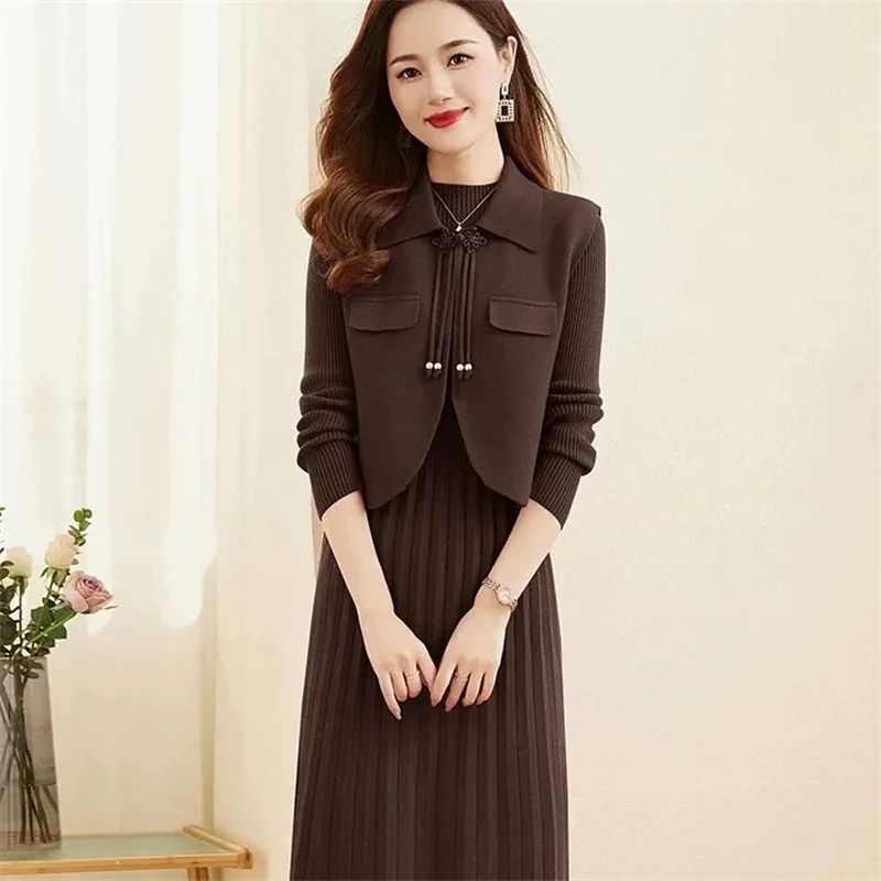 navy blue dress for baby girl Trendy Autumn Winter Dress Set main image 0